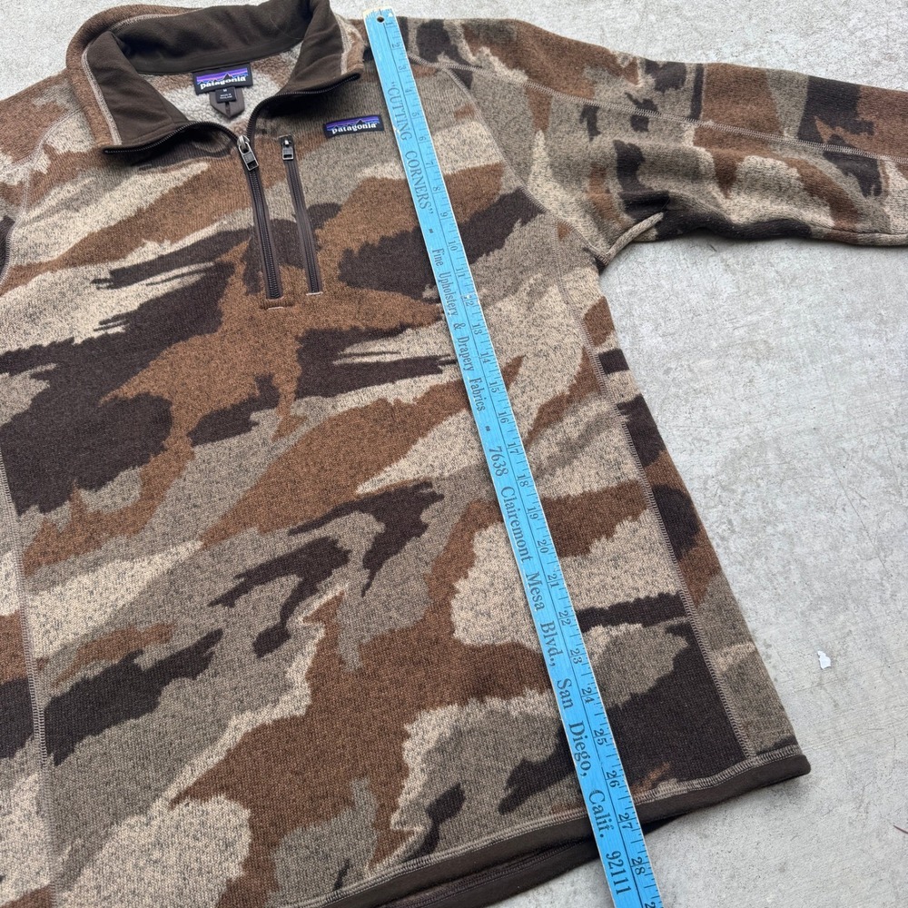 Patagonia Better Sweater 1/4 Zip Fleece Pullover Camo Brown Mens Medium - Picture 7 of 9